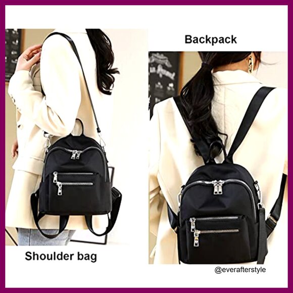 Mini Backpack Purse Nylon Water-Resistant Daypack Convertible Crossbody Chic main image 4